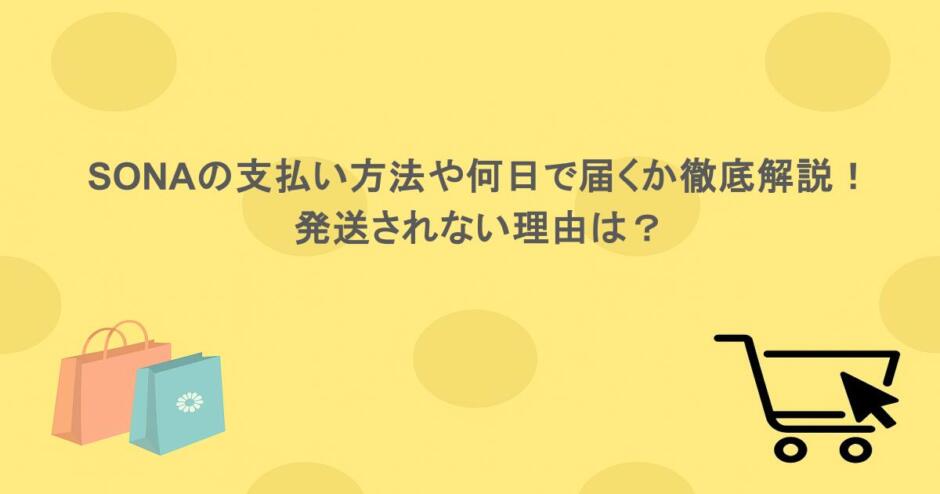 SONAの支払い方法や何日で届くか徹底解説!発送されない理由は?